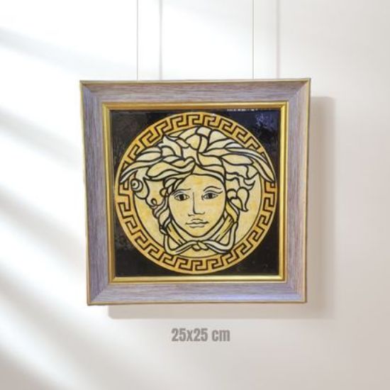 MEDUSA TEMALI İZNİK ÇİNİSİ TABAK ÇERÇEVELİ resmi