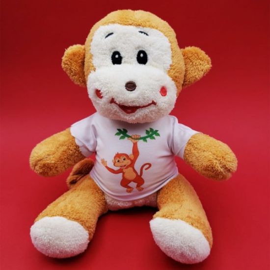 Tişörtlü Sevimli Peluş Maymun  resmi