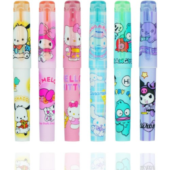 6'lı Fosforlu Kalem Seti - Hello Kitty Kuromi ve Arkadaşları resmi