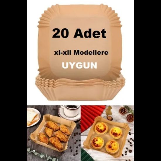 Büyük Boy Air Fryer Fritöz Pişirme Kağıdı 20 Adet resmi