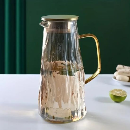 Çelik Kapaklı Cam Sürahi 1800 ml resmi