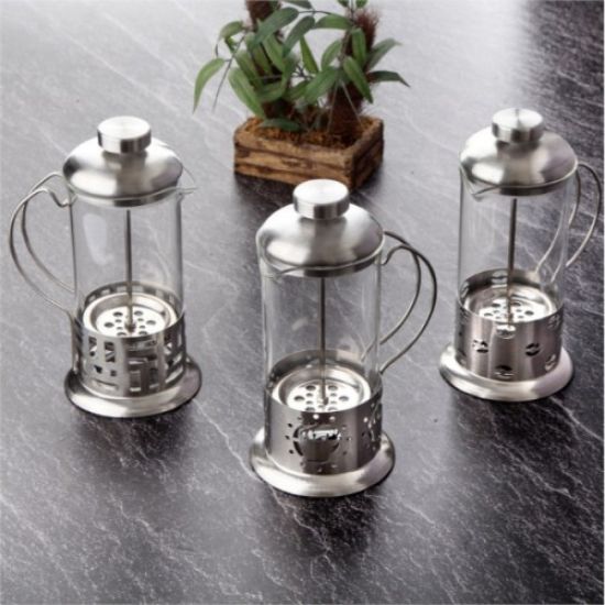 Çelik Kulplu Cam French Press - 350 ml  resmi