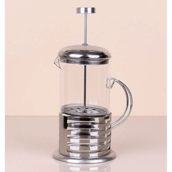 Çelik Kulplu Cam French Press - 350 ml  resmi