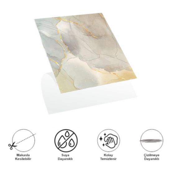 Decohandy 30x30 Cm Pvc Duvar Karosu 4'Lü Paket - Dumanlı Mermer Desen  resmi