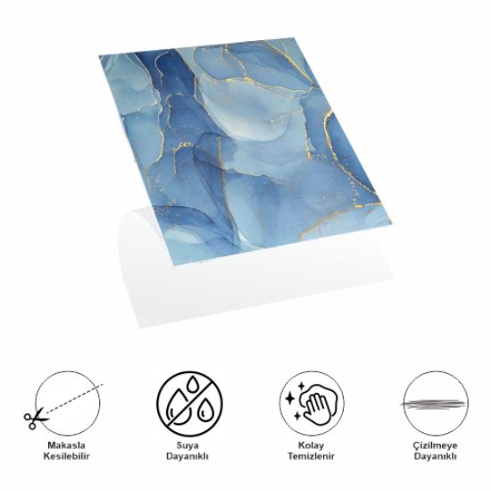 Decohandy 30x30 Cm Pvc Duvar Karosu 4'Lü Paket - Okyanus Mermer resmi