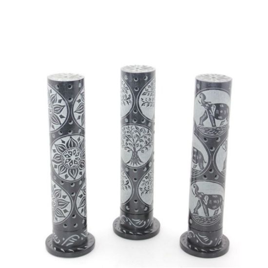 Obsidian Taşı İşlemeli Kule Tütsülük Model 2  resmi