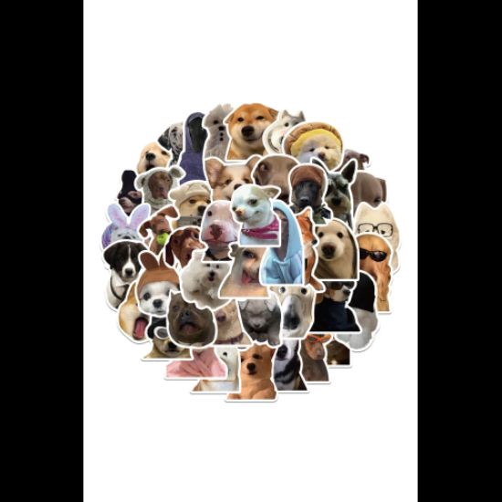 Sevimli Köpek Çıkartmaları Laptop Notebook Tablet Sticker Seti resmi