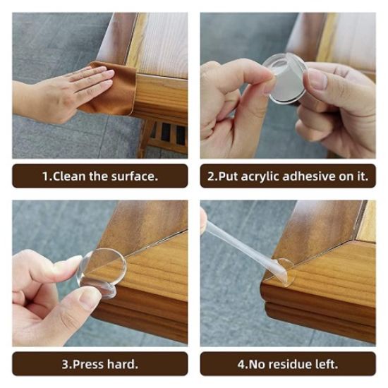 Silikon Şeffaf Masa Kenarı Köşe Koruması  resmi