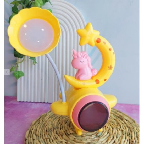 Çocuk Odası Ay ve Unicorn Desenli Gece Lambası resmi