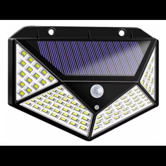 Solar Hareket Sensörlü Duvar Lambası 100 Led  resmi
