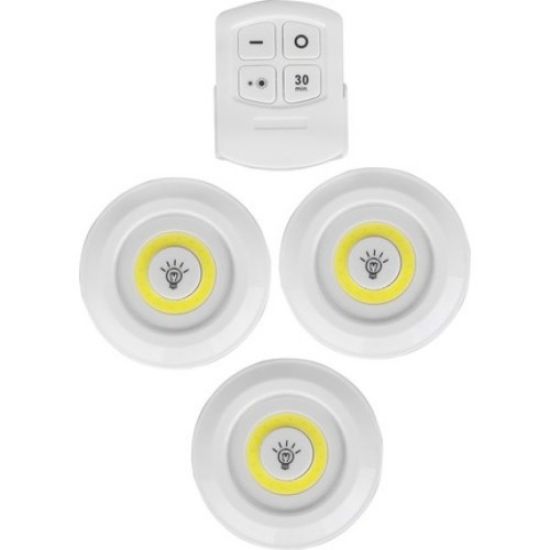 Uzaktan Kumandalı Yapışkanlı 3'lü Led Spot Lamba resmi