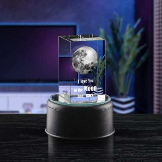 3D Kristal Mesajlı Ay Modeli resmi