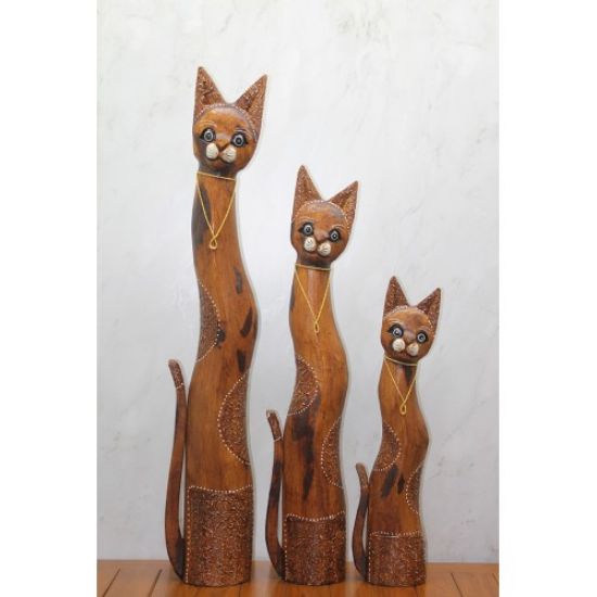 Ahşap 3'lü Kedi Seti 1 Metre Model 1 resmi