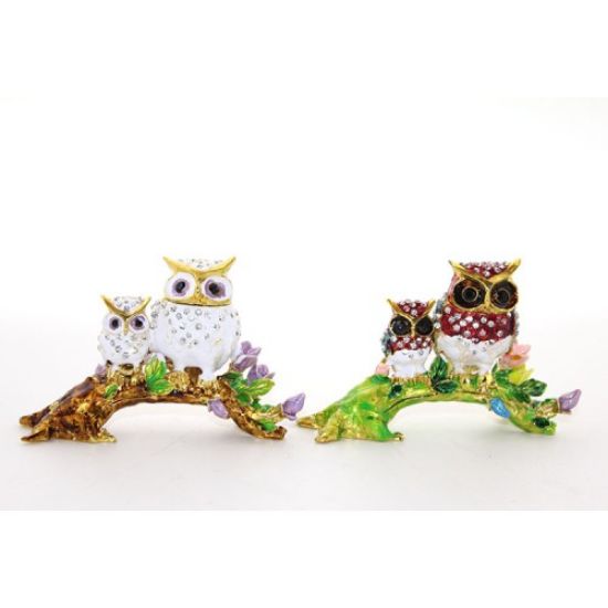 Swarovski Dal Üstünde 2'li Baykuş  resmi