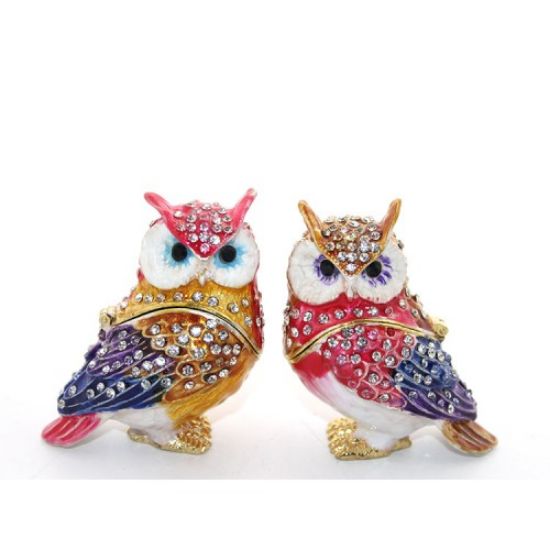 Swarovski Taşlı 2'li Baykuş Seti  resmi