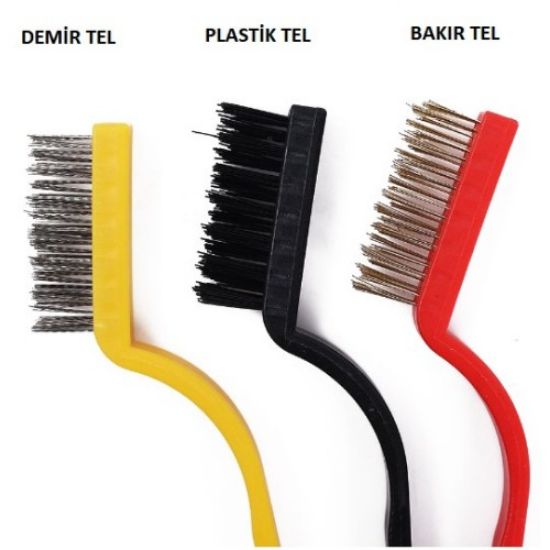 3 Parça Tel Fırça Detaylı Temizlik Seti resmi