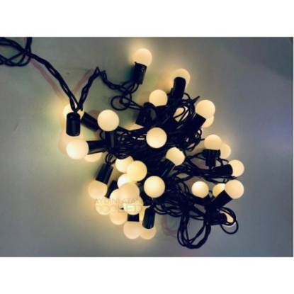 5 Metre 28 Mini Top Led Sarı Işık Fişli Siyah Kablo resmi