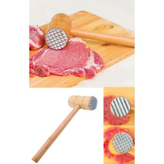Ahşap Saplı Et Dövme Çekici  resmi