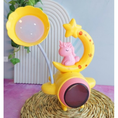 Çocuk Odası Ay ve Unicorn Desenli Gece Lambası resmi