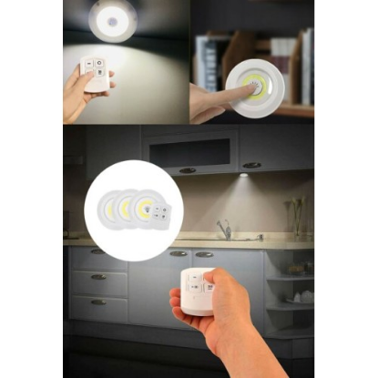 Uzaktan Kumandalı Yapışkanlı 3'lü Led Spot Lamba resmi