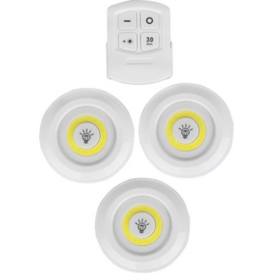 Uzaktan Kumandalı Yapışkanlı 3'lü Led Spot Lamba resmi