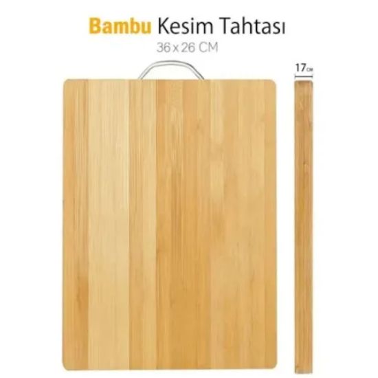 Metal Saplı Bambu Kesim Panosu resmi