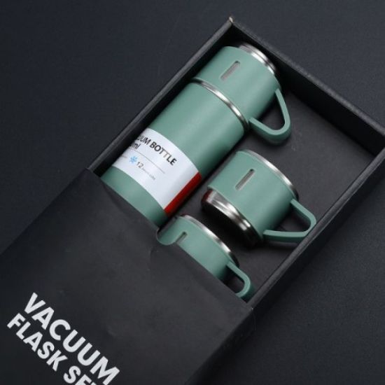 Paslanmaz Çelik Bardaklı Termos Seti 500 ML resmi
