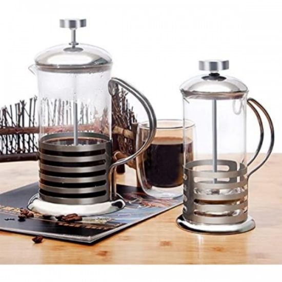 PASLANMAZ ÇELİK GÖVDELİ FRENCH PRESS KAHVE VE ÇAY DEMLEME APARATI resmi