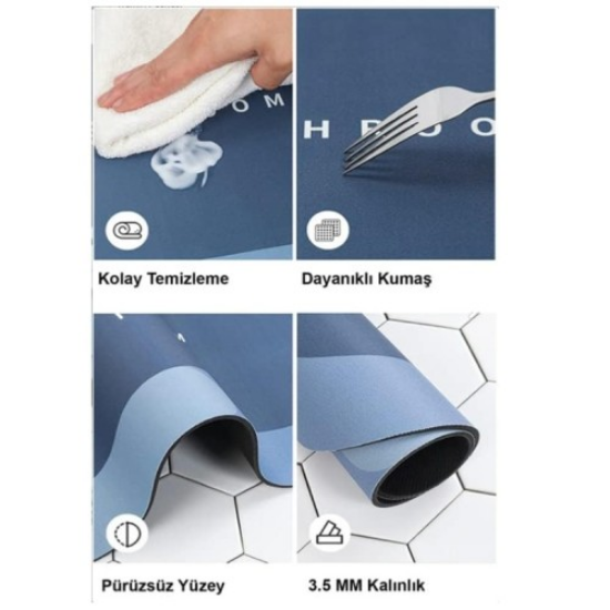 Süper Emici Banyo Paspası 38*58 cm resmi
