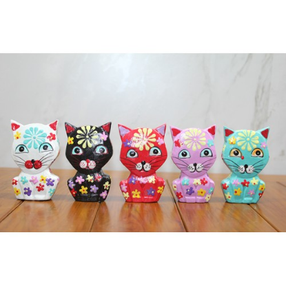 Ahşap 5'li Kedi Seti Model 1 resmi