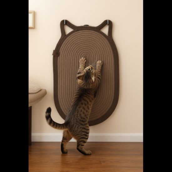 Mikopet Dekoratif Kedi Kulaklı Tırmalama Paspası  resmi