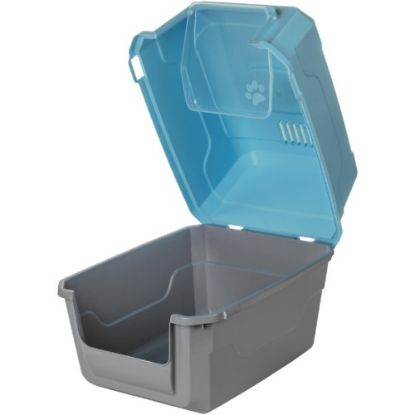 Mikopet Deluxe Mavi Kapalı Kedi Tuvaleti  resmi