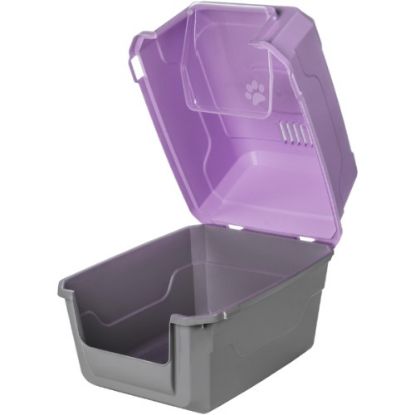 Mikopet Deluxe Mor Kapalı Kedi Tuvaleti  resmi