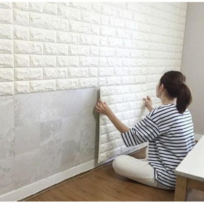 3D Tuğla Desenli Kendinden Yapışkanlı Duvar Paneli 58x38 cm resmi