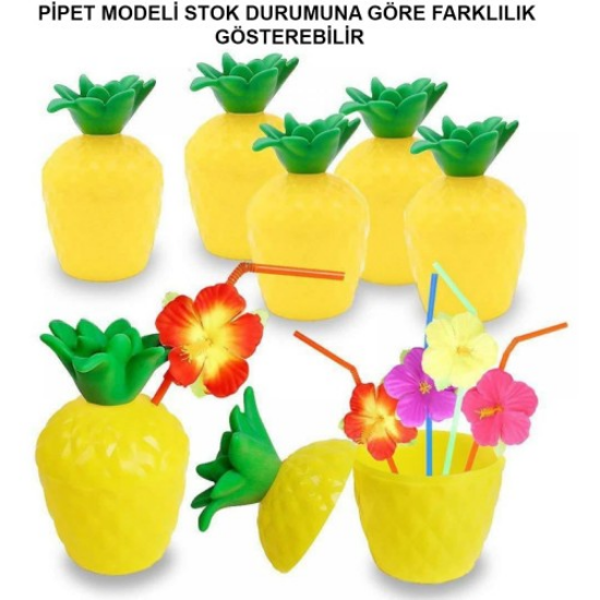 Ananas Pipetli Bardak  resmi