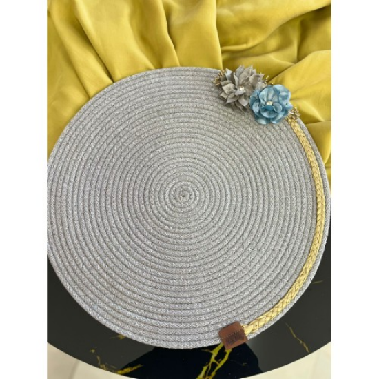 DecoHandy Jute Örme Supla - Çiçekli resmi