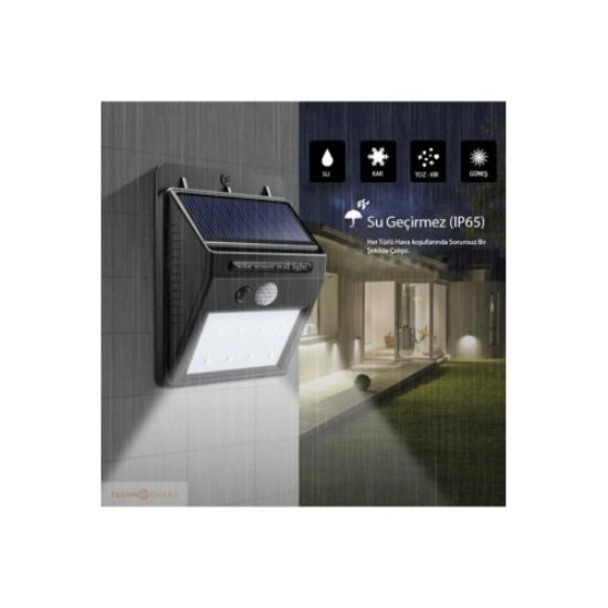 Hareket Sensörlü Solar Dış Mekan Lambası resmi