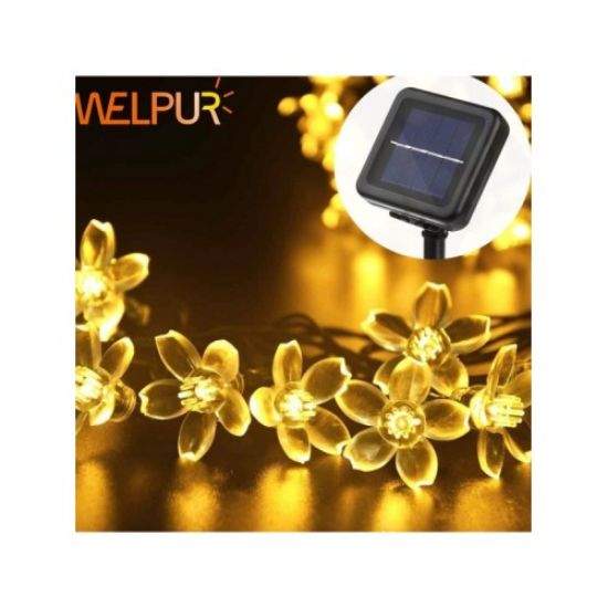 Solar Çiçekli Dekoratif 30 Led Bahçe Lambası resmi
