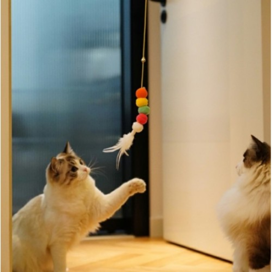 Elastik Yapışkanlı Kedi Oyun Oltası resmi