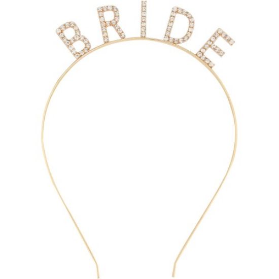 Altın Gold Renk Bekarlığa Veda Kristal Taş Bride Tacı İthal resmi