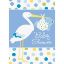 Baby Boy Stork Temalı Mavi Davetiye 8 Adet  resmi