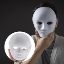 Beyaz Renk Boyanabilir Anonim Tam Yüz Cosplay Maske 24x18 cm resmi