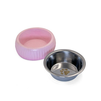 Mikopet Organik Seramik Mama Kabı Pembe resmi