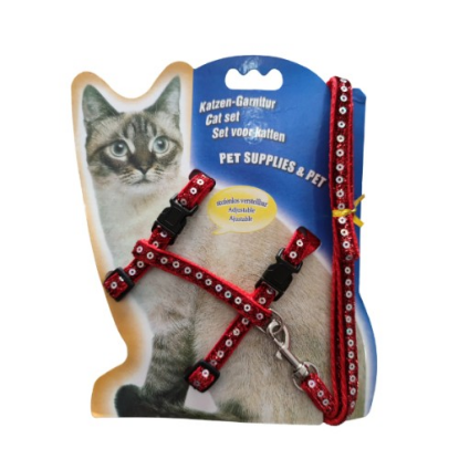 Parlak Kedi Gezdirme Göğüs Tasması resmi