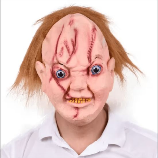 Chucky Saçlı Lateks Maske resmi