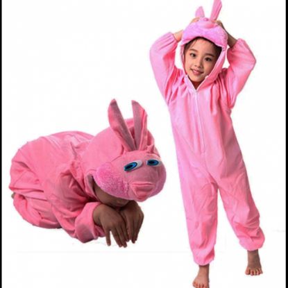 Çocuk Tavşan Kostümü Pembe Renk 4-5 Yaş resmi