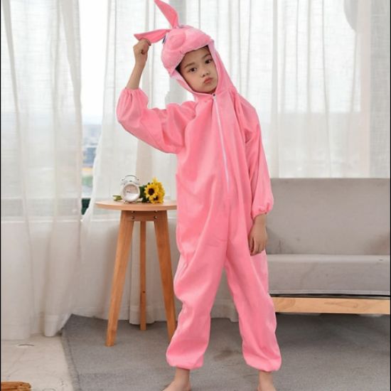 Çocuk Tavşan Kostümü Pembe Renk 4-5 Yaş resmi
