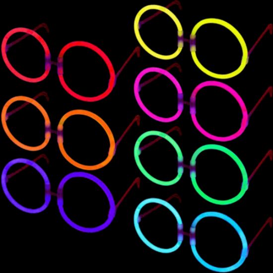 Glow Stick Yuvarlak Parti Gözlüğü 6 Adet resmi