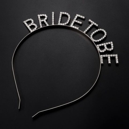 Gümüş Kaplama Kristal Taşlı Bride To Be Gelin Tacı resmi