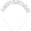 Gümüş Kristal Taşlı Happy Birthday Tacı resmi